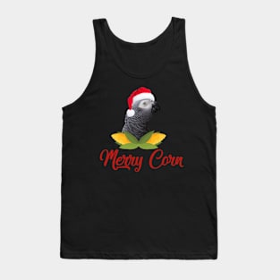 African Grey Parrot Merry Corn Christmas Santa Tank Top